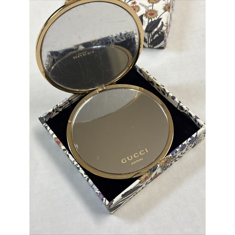Gucci gold floral compact mirror collection Limited‎ Edition - Picture 3 of 8